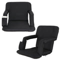 Black 2PCS Seat for Stadium Positions Bleacher Portable Chair 6 Reclining ZenSports