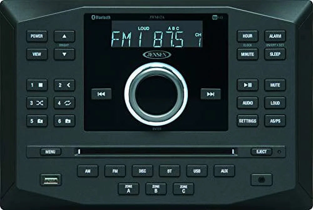 Fm W/ Jwm62a Bluetooth Wallmount Dvd Stereo App Aux Cd Usb Am Ready Jensen App