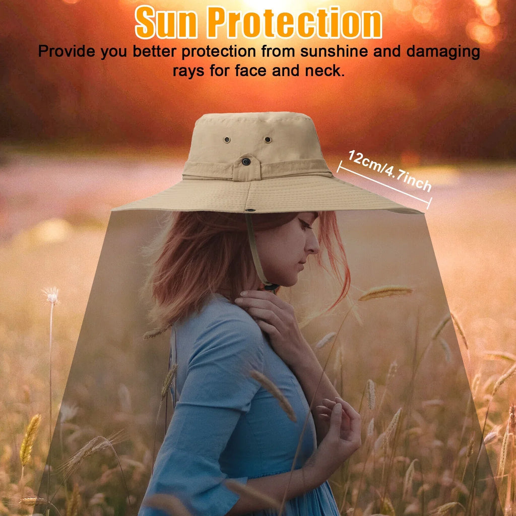 Protection Wide Garden Sun for Bucket Women Hiking Brim Cap Hat Fishing Men UV
