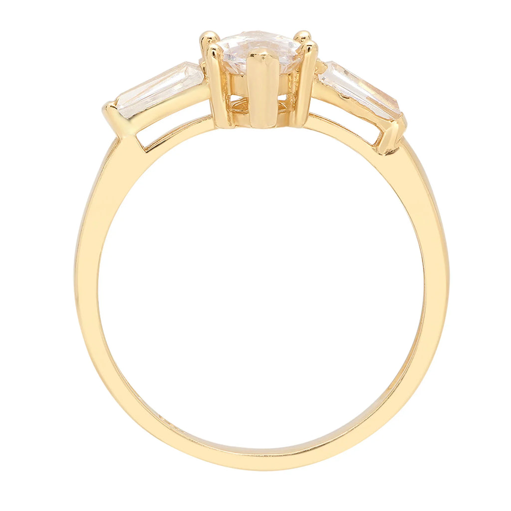 2.0 Diamond 10.5 Simulated Brilliant Three-Stone Marquise SZ ct Gold 14k Cut Ring Yellow