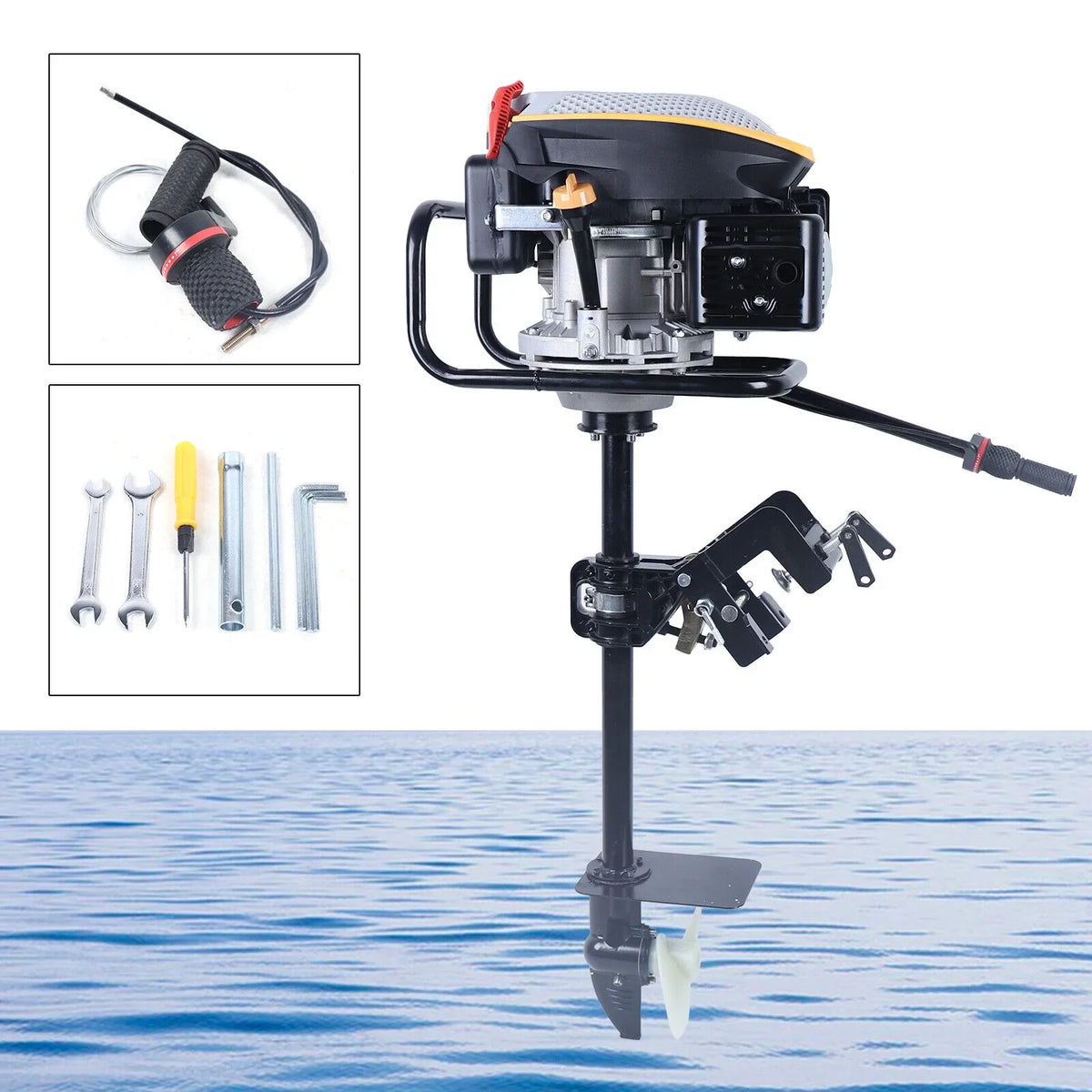 4 Boat Stroke Outboard System 225 with Engine Single Air Heavy Cylinder Engine CC Fishing Ignition Engine 3600 Marine Duty 9 HP Boat Miumaeov TAS Motor Cooling r/min