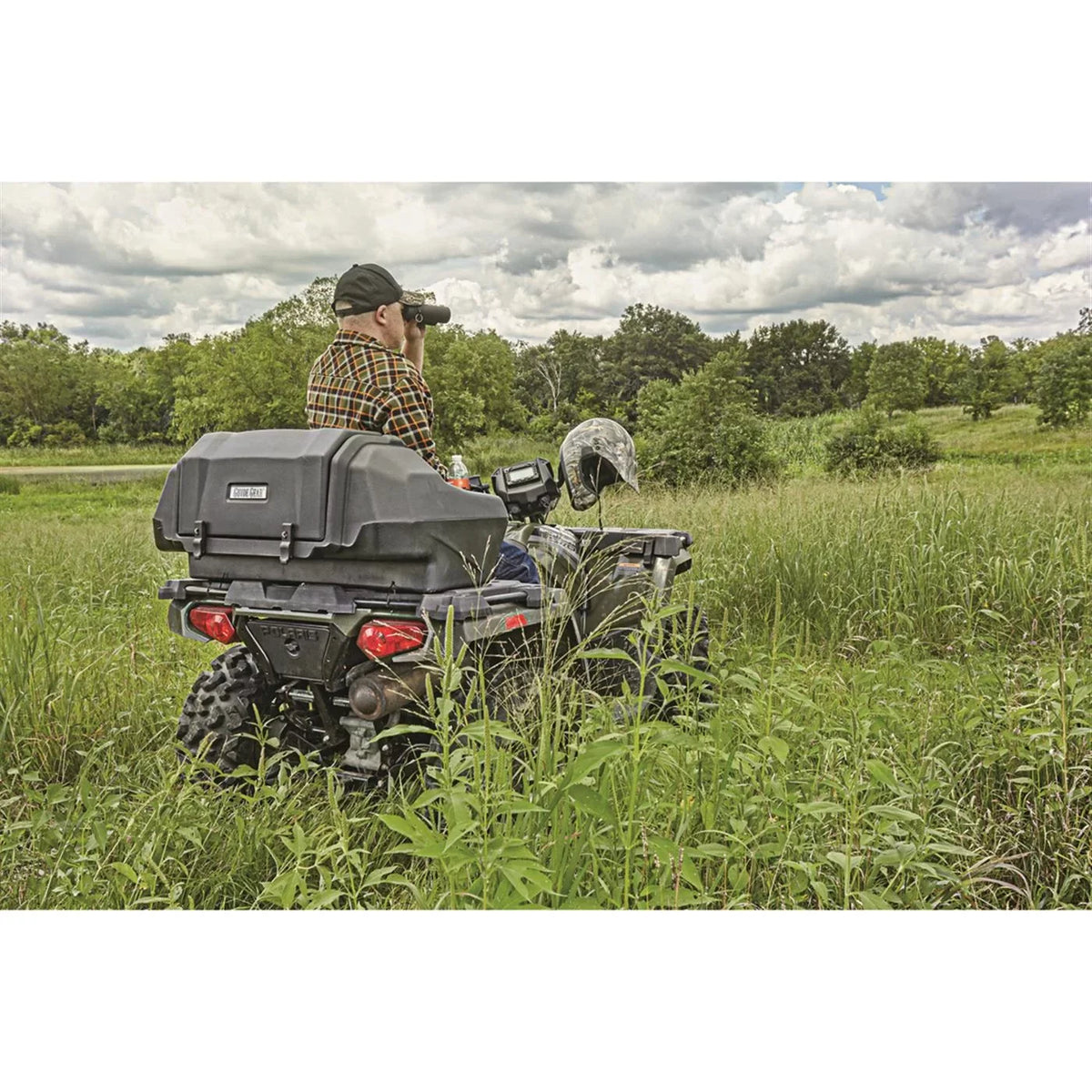 Holder ATV Guide Seat Cushion, Helmet Storage, Lounger Box, with Cargo Large Gear