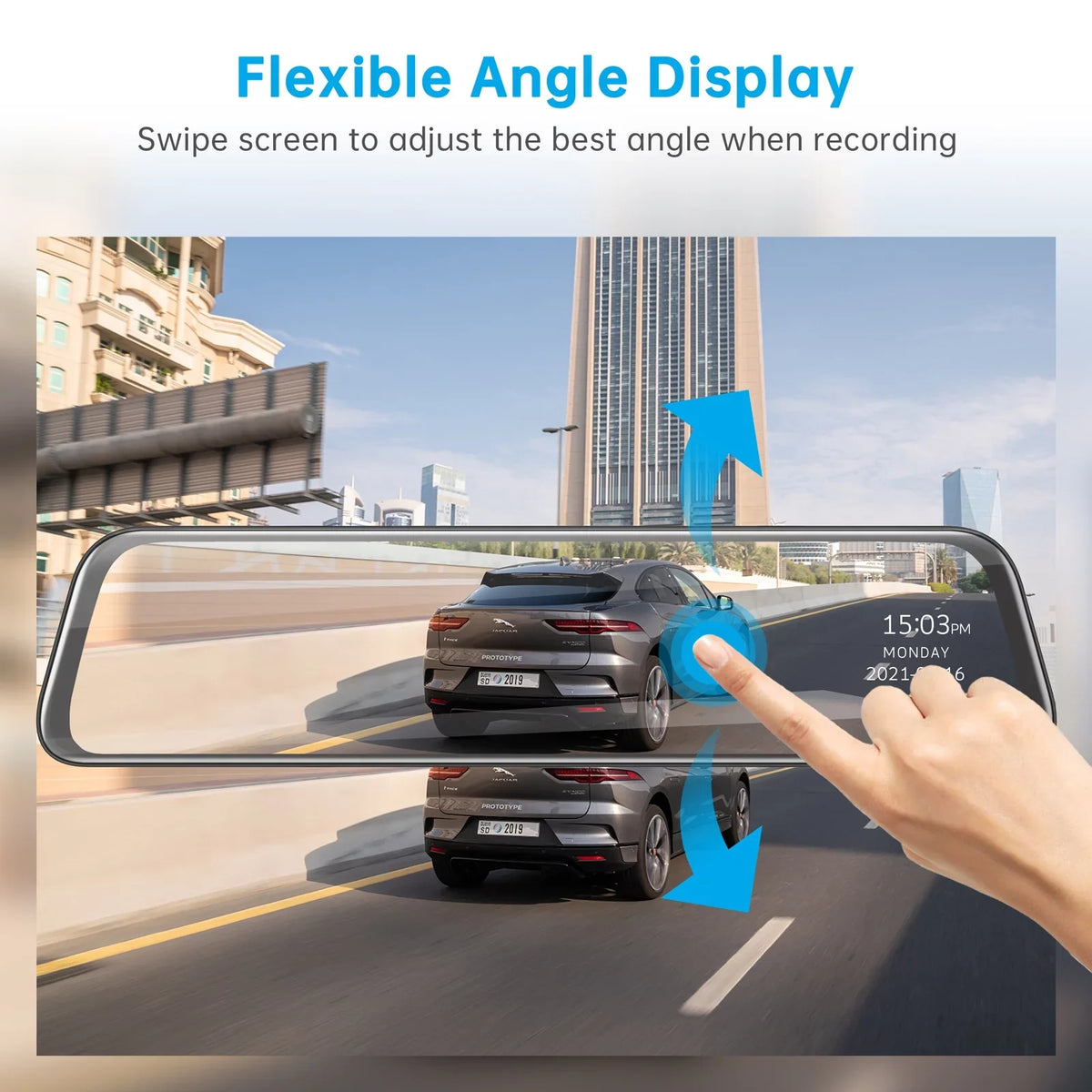 Dual Dash View Screen Mirror Cam Dash Assistance, with 12 Backup Rear Waterproof GPS 2.5K Loop Rear Recording Front Parking Mirror Night Cam Inch Vision, Camera, and Touch Camera