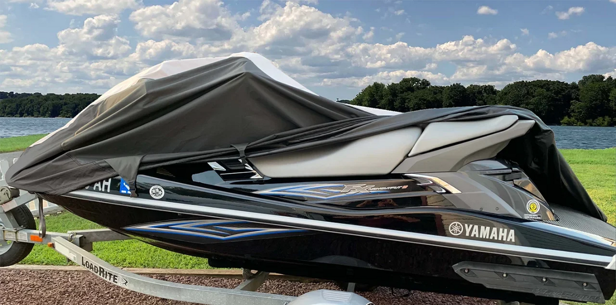 Compatible JetSki Black/Grey Trailerable / SUPER HEAVY-DUTY 1994-2006 900 for 750 Cover Ski PWC Cover Kawasaki STX Jet