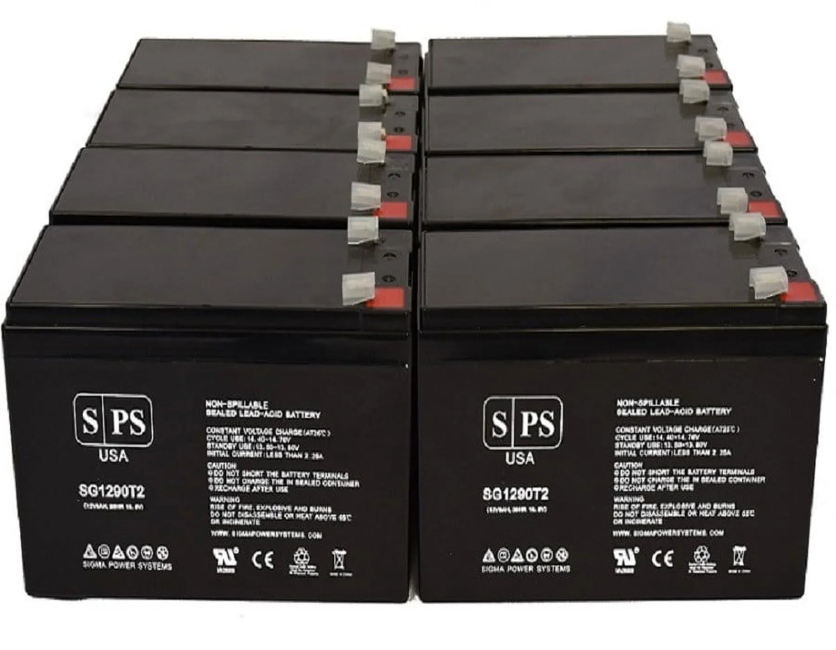 DOO DOLPHIN, ZS01 SEA (8 Pack) (Terminal 12V Replacement for Battery PRO Brand SPS 9Ah T2) (SG1290T2)