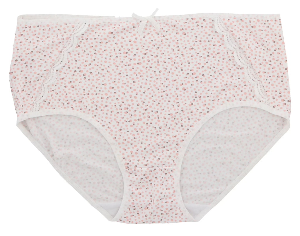 Brief Rise Delta High dimension (Large, Floral Classic Intimates Panties Pink Dots) Plus Sexy Burke (5Pr) Women's