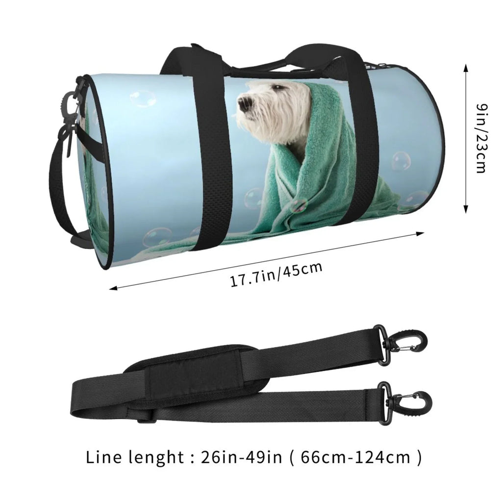 and Travel Cylinder Bag Wrapped in Waterproof Large Pocket Dog Luggage Bag Gym Bag Coaee with Capacity Compartment Sports Towel