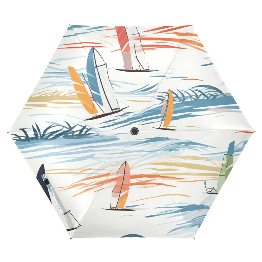 Rain Arc Lightweight Sailboats Umbrella Compact UPF Windproof 50+ Folding for Packable dimension Umbrella Travel