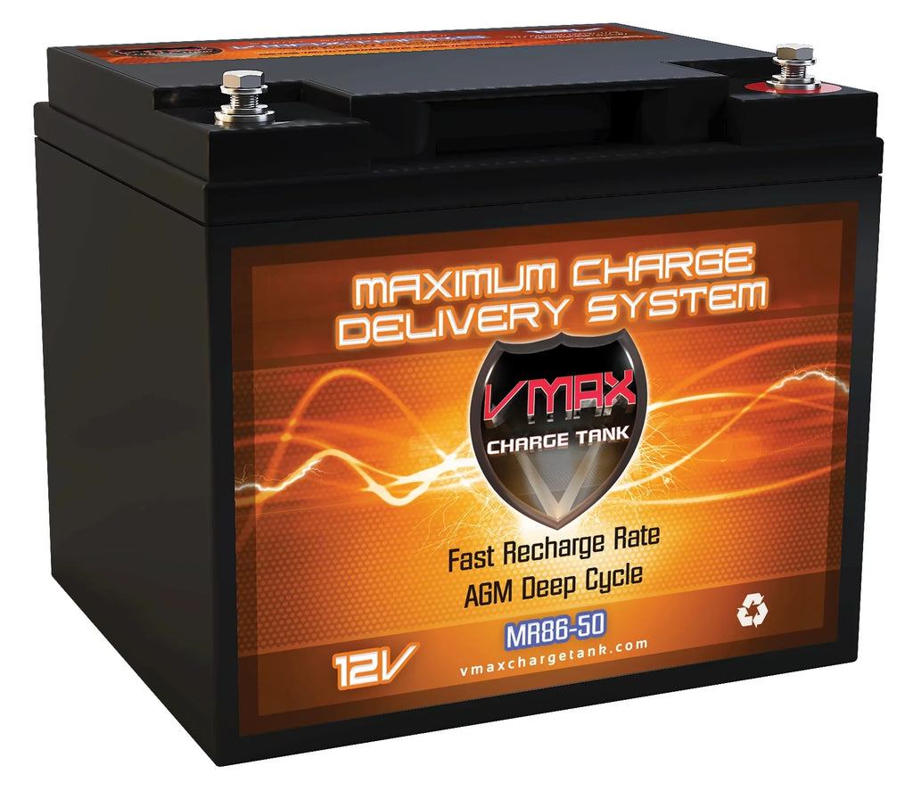 50AH for AGM Fishing 12V Boat Motor Electric Vmaxtanks 12V MR86-50 Outsunny Thrust 50lb Trolling Battery