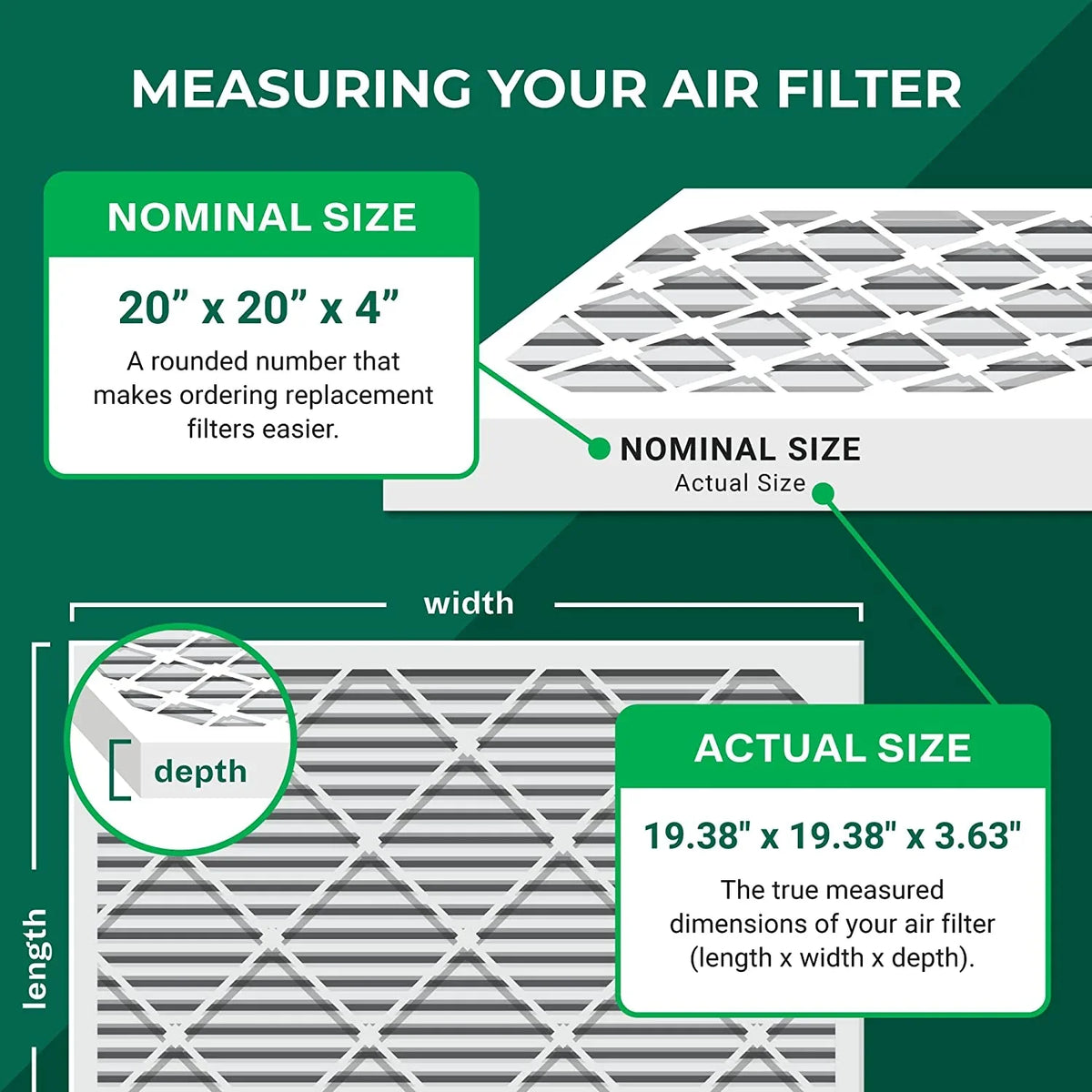 HVAC Filters Air 20x20x4 MERV Pleated Furnace Filterbuy (4-Pack) AC 13