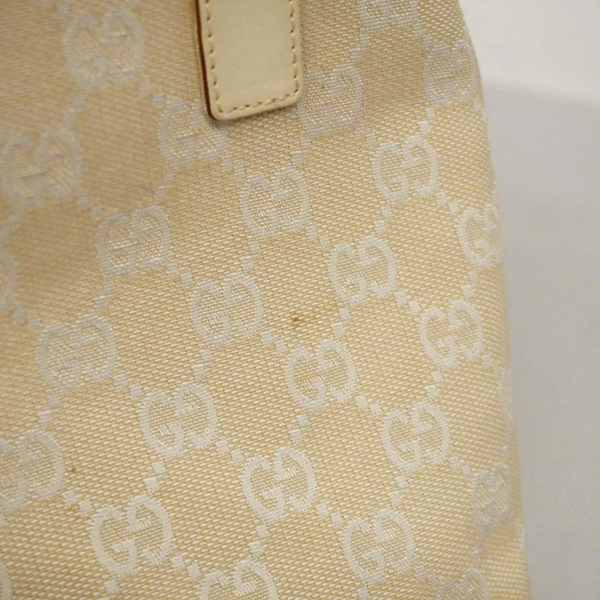 002 Women's Handbag (Good) Pre-Owned Ivory 1079 Canvas Leather GG