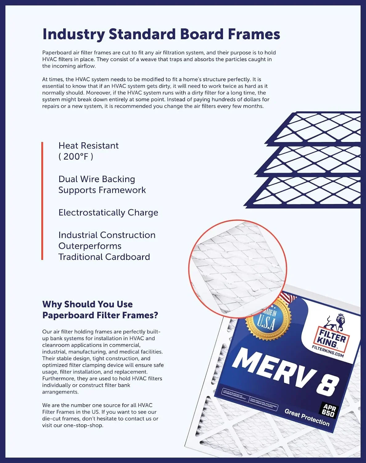 Furnace Air .75" HVAC | x A/C | 38.5x23x1a Filter IN | MERV MADE 4-PACK dimension: King 23 38.5 Filters Filter x | Pleated USA 8 Actual