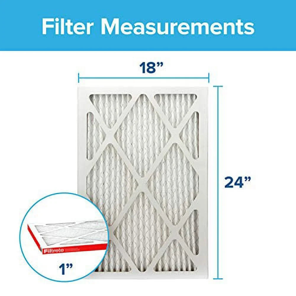 2-Pack 1000, Furnace Allergen Filter, MPR AC 23.81 17.81 dimensions (exact Filtrete Micro x Air x 0.81) Defense, 18x24x1,