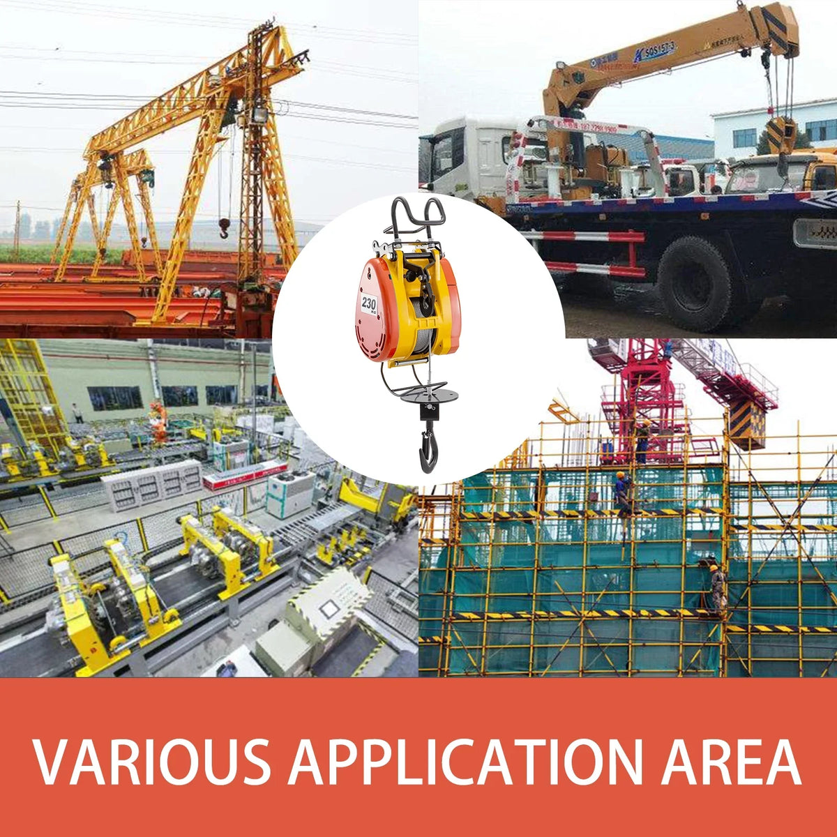 507lbs Trolley Remote Capacity Winch 98ft/30m Steel VEVOR Wire Volts Length 230kg Electric System Phase Pulley Control Electric 1 Crane with Hoist Electric Rope 110 with Lift Overhead