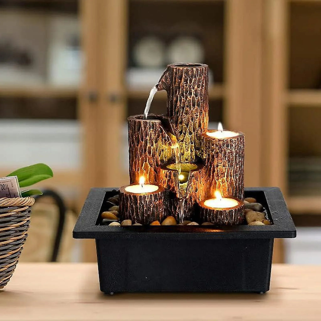 Function Lights Waterfall Tabletop With Warm Fountain Color Led