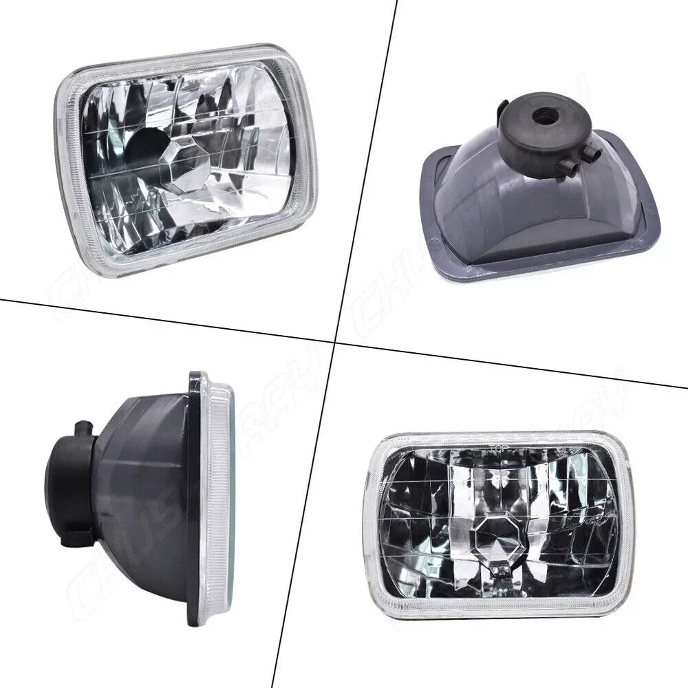 of Wrangler Jeep YJ XJ 1986-1995 Headlights Lampshade 2 Cherokee For Pack LED 7x6" 5X7" 1984-2001 NEW