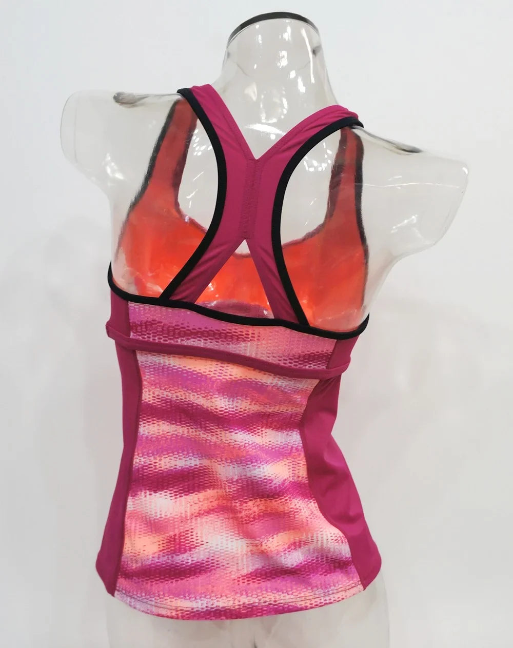 Tankini Swimwear Hot Top Sporty Women Gleam Racerback Ikat Small Pink