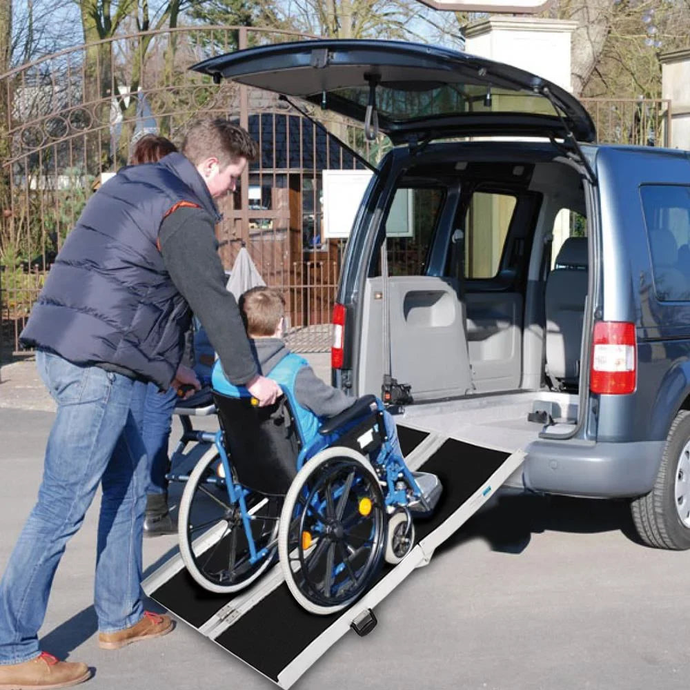 Aluminum Carrier Multifold Wheelchair Portable Non-skid 6FT 28" Ramp Scooter Mobility 72" x Ktaxon