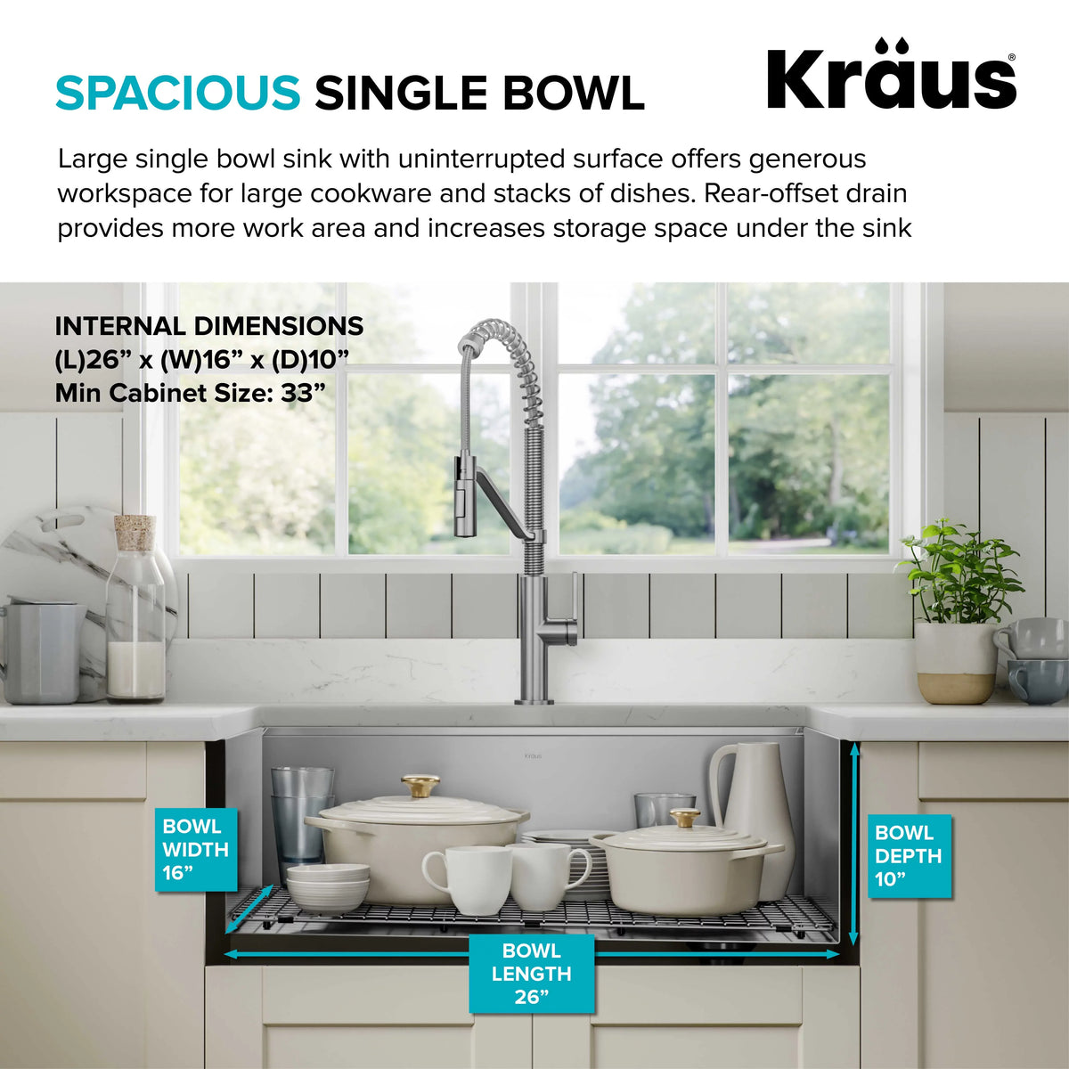 with Gauge 28Undermount Workstation Kore Kitchen Steel Accessories Stainless Single 16 Bowl Sink Kraus