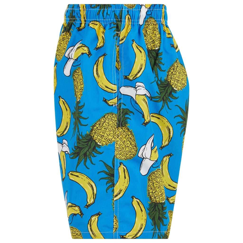 Large Lining, Shorts, Sunset/Fruits, iBerryNY Mesh Beach Swimming Palm Trunks Mens 2 Pairs,