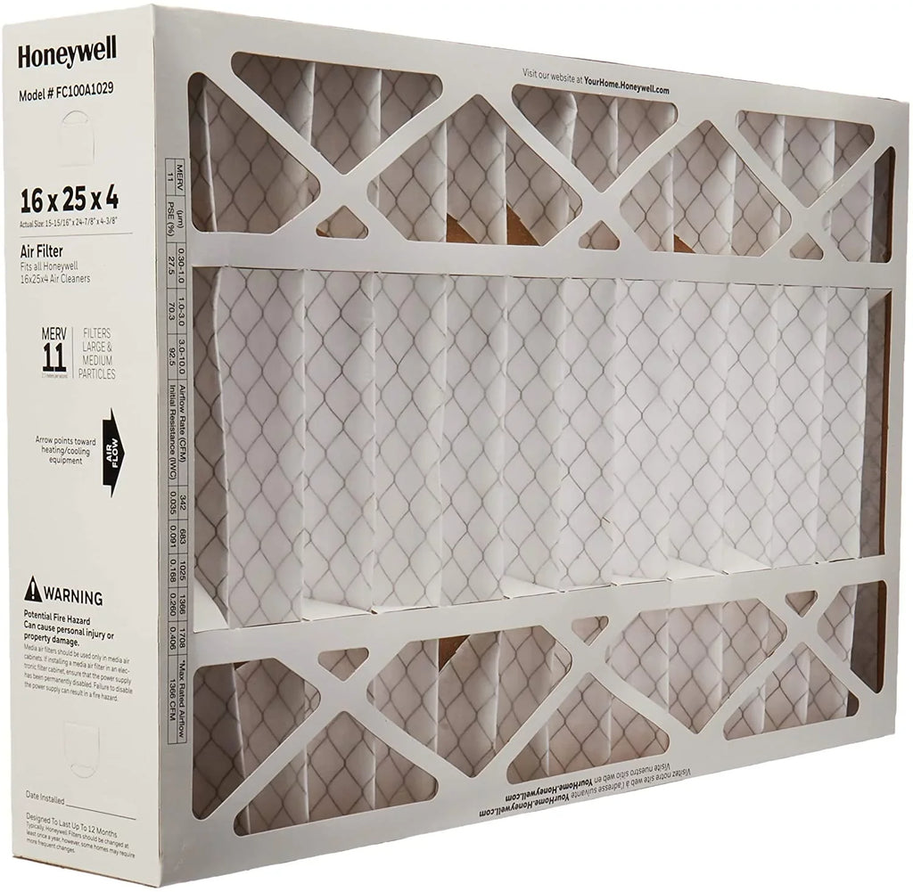 2) x 11 Honeywell 25" MERV FC100A1029-2pk Filter, (Pack 16" of Air Media
