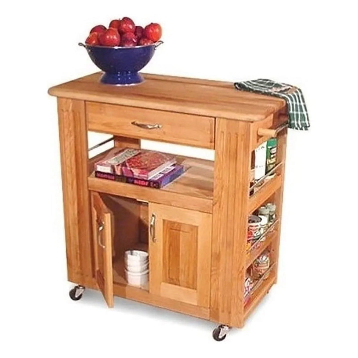 Pemberly Heart Island Row Butcher Wood of Block the Kitchen Natural in