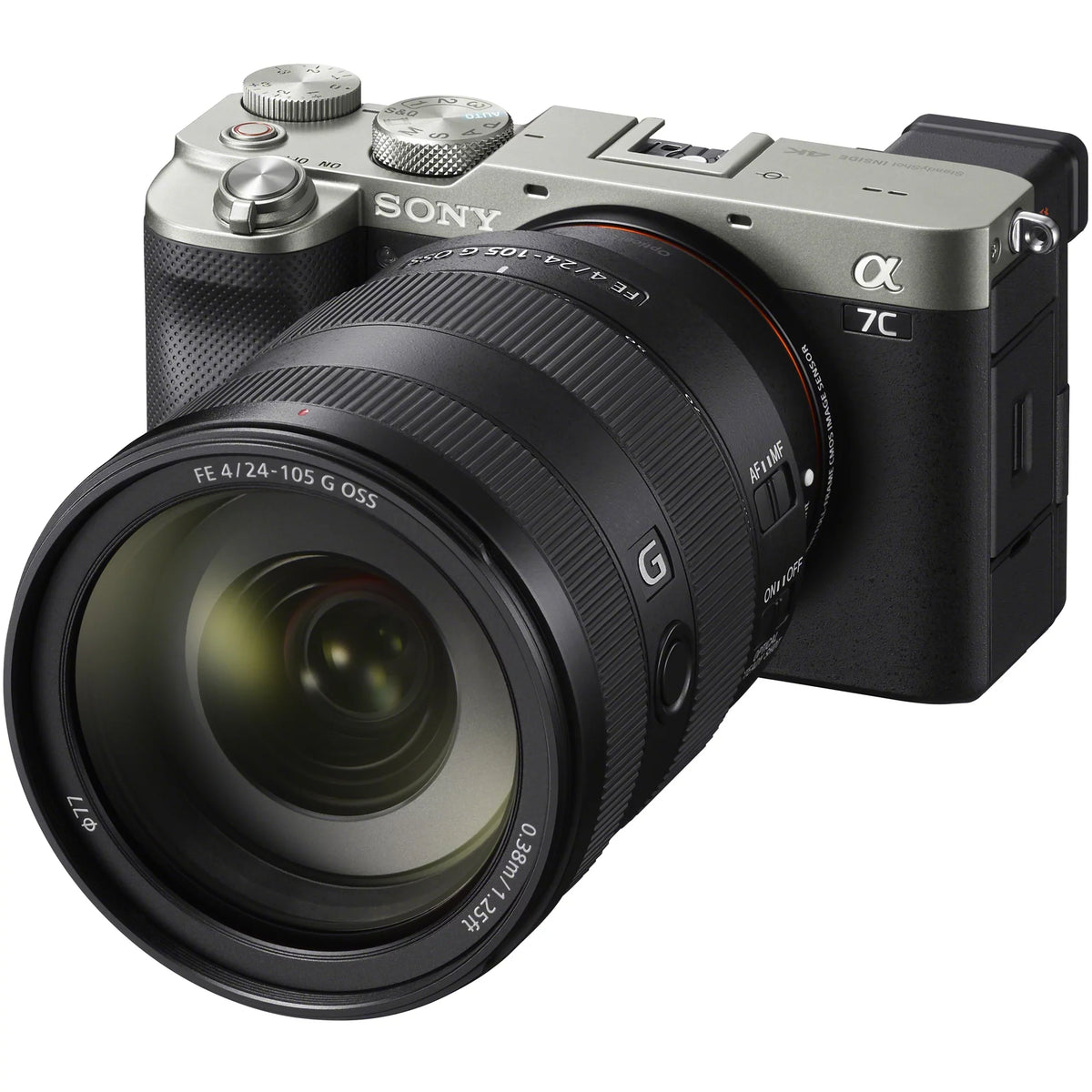 Software Lens , Zoom OSS Deco with Mirrorless Frame Body Camera ILCE7C/S F4 and Photography 24-105mm FE with Silver a7C Full SEL24105G Accessories Bundle Backpack G Gear Case