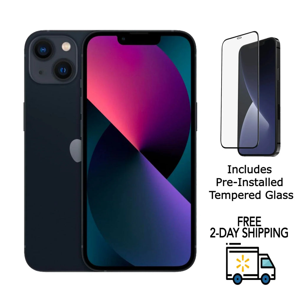 (Fully (Grade w/ Pre-Owned Mini Unlocked) C) 13 Glass Pre-Installed iPhone 128GB Midnight Tempered A2481