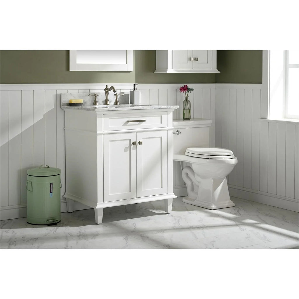 Vanity Wood in Sink Furniture Contemporary Legion White MDF/Veneer 30" Cabinet