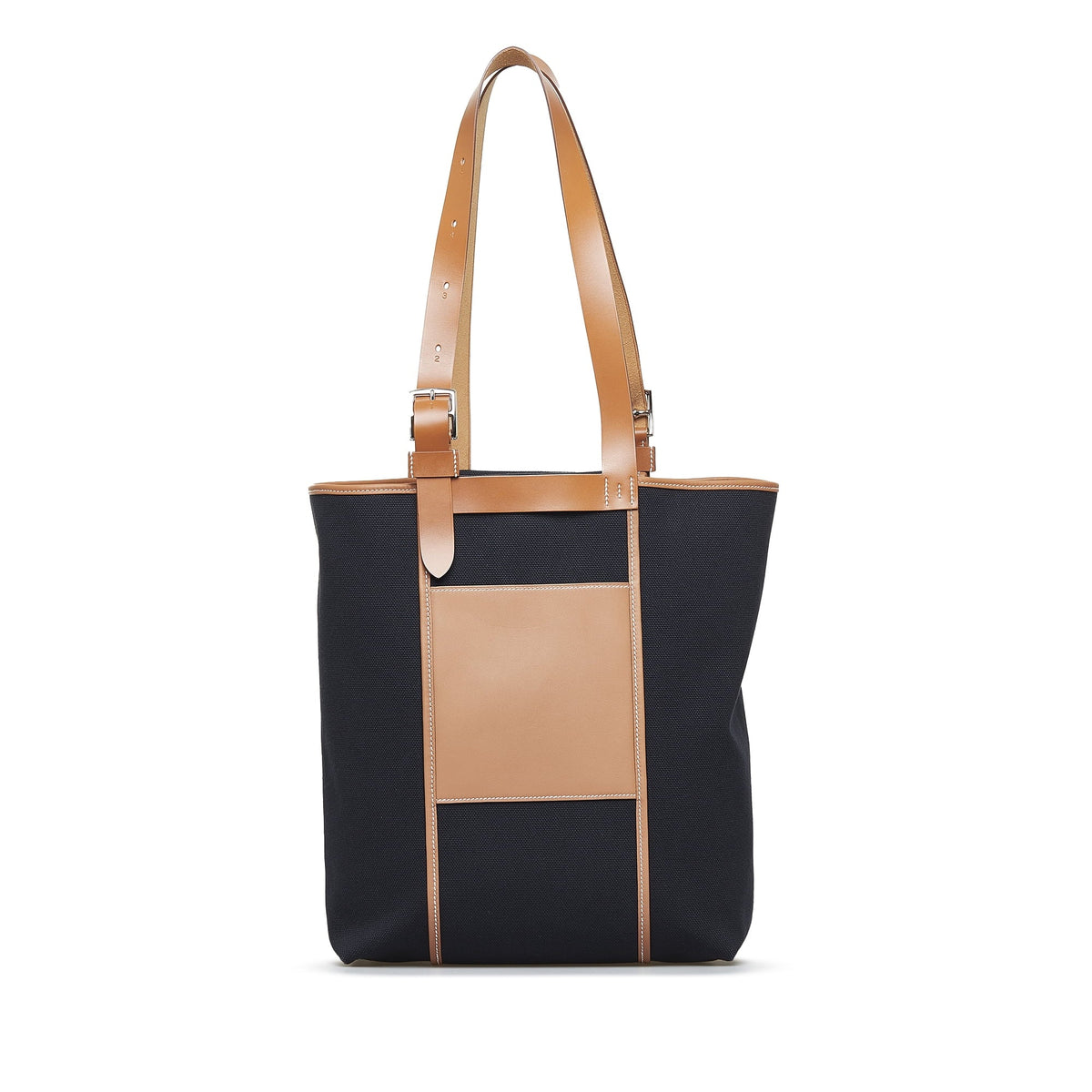 Canvas Bag Pocket 27 Fabric Hermès Toile Authenticated Goeland Tote Pre-Owned Unisex Etriviere Black (Good)