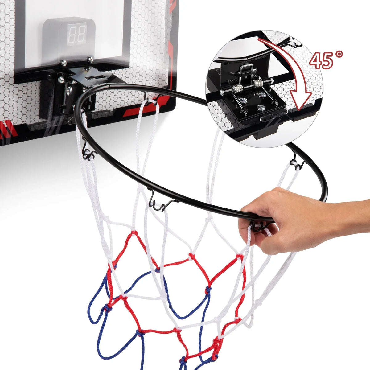 Balls for Mini & Gifts Indoor 8 Light Old 9 Indoor Door 12+ 11 Hoop Christmas Hoops, Basketball with 2 Scoreboard, Year 5 for Goals Boys 7 Toys 10 Kids, Basketball The Electronic 6 Basketball LED Over