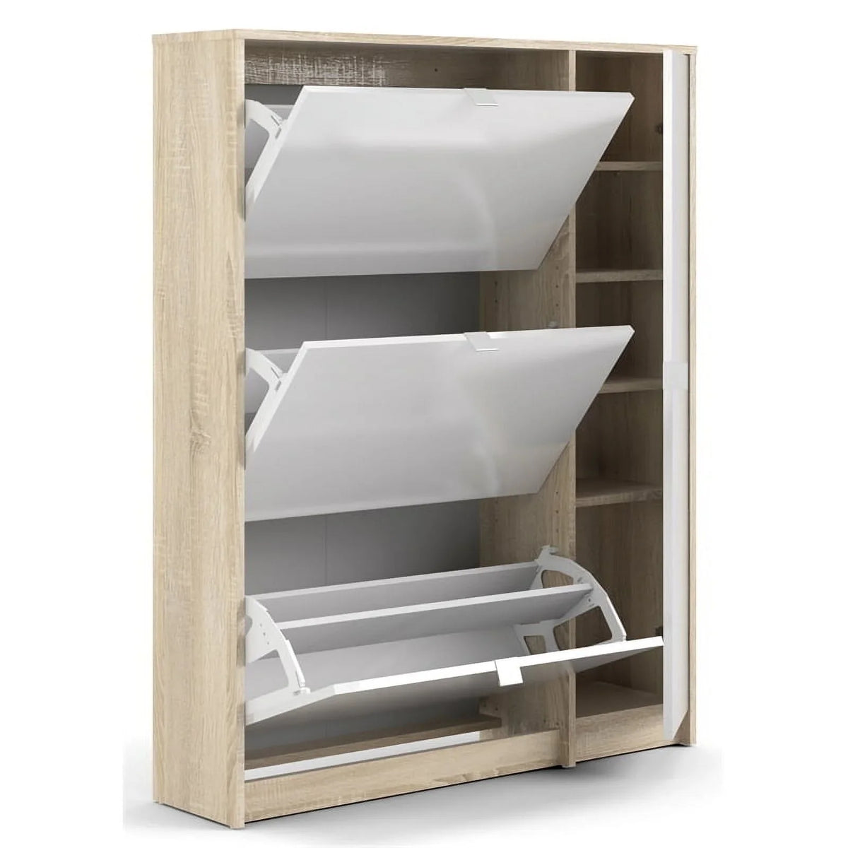 Oak-White & Door High with Gloss Shoe 3 Allora 2 in Drawer Cabinet Layers