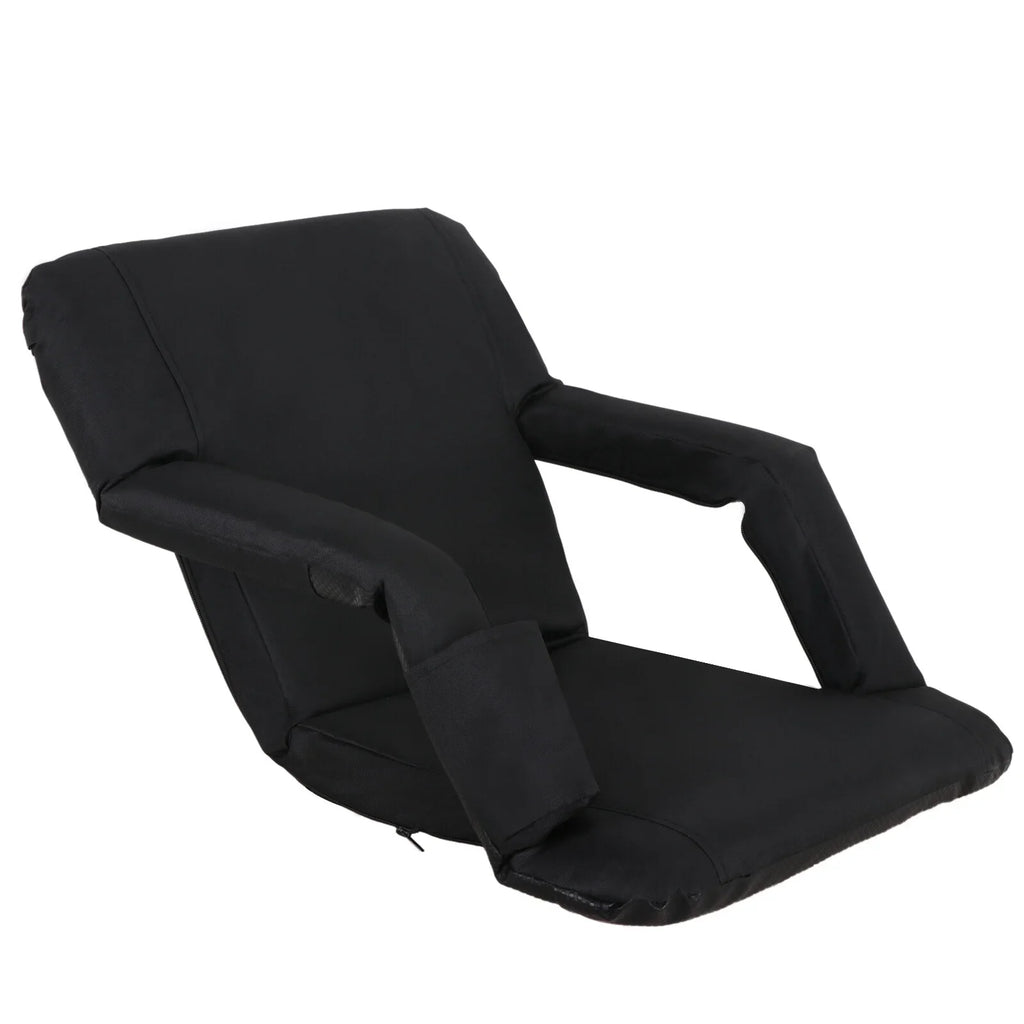 Black 2PCS Seat for Stadium Positions Bleacher Portable Chair 6 Reclining ZenSports