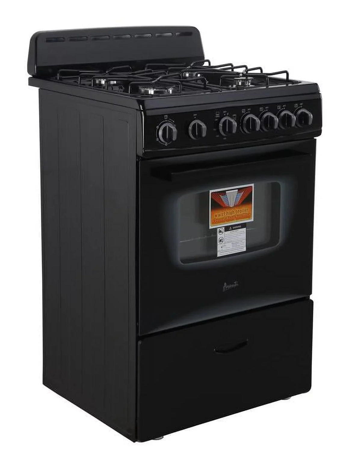 Black Gas 24" Range (GR2415CB) Avanti in Compact Oven,