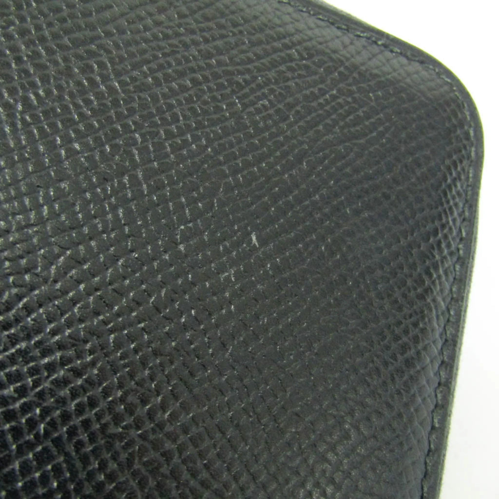 Epsom (bi-fold) Wallet Men,Women (Good) Case Long Black Hermes Pre-Owned Leather Travel