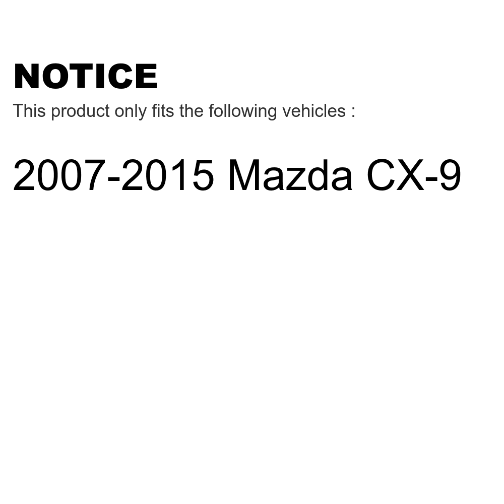 And Semi-Metallic CX-9 Kit Front Rotors For 2007-2015 Brake Disc Auto - Mazda Transit K8S-100535 Pads