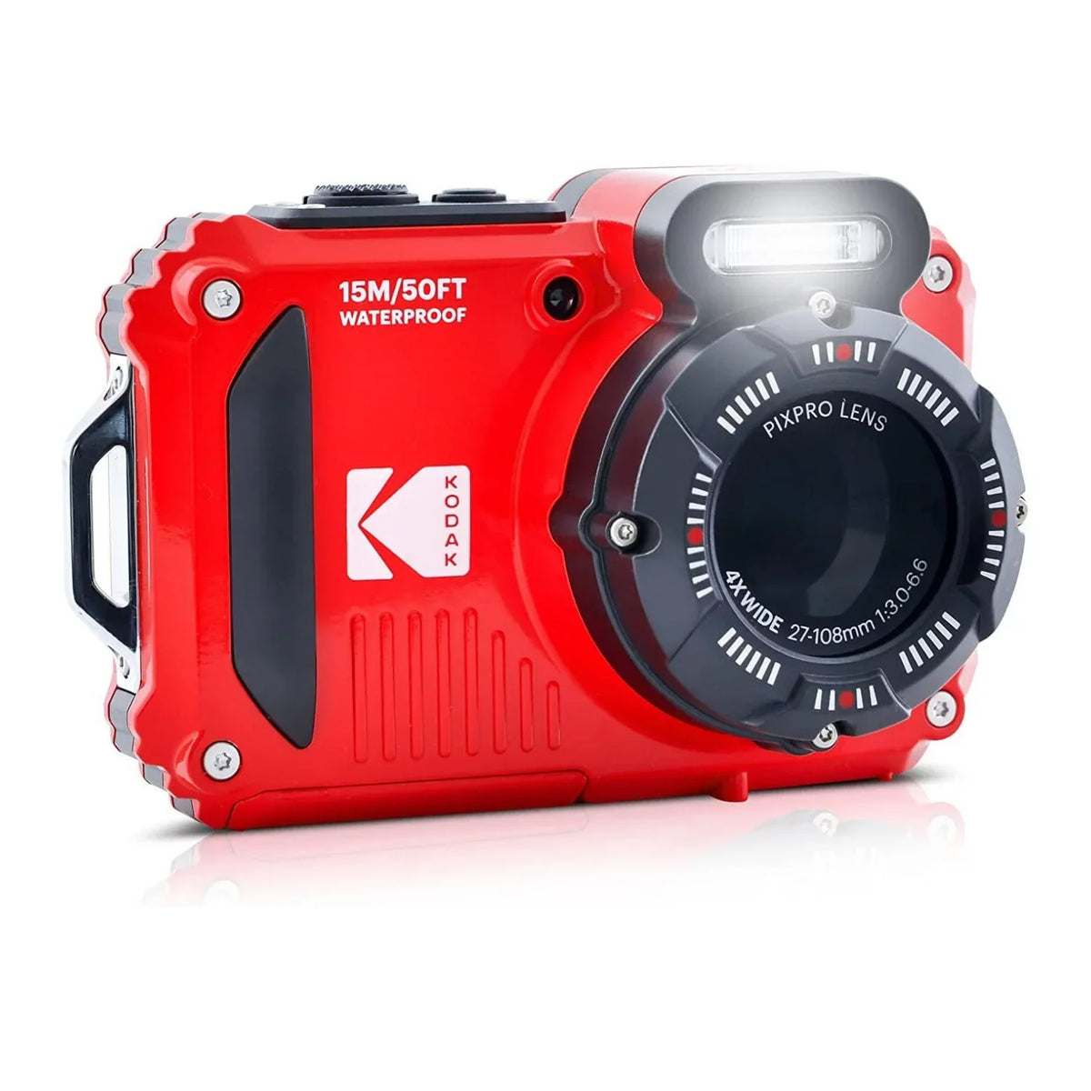 Kodak Shockproof Bundle LCD Pixpro 16MP Camera 2.7-Inch WPZ2 4x (Red) Waterproof