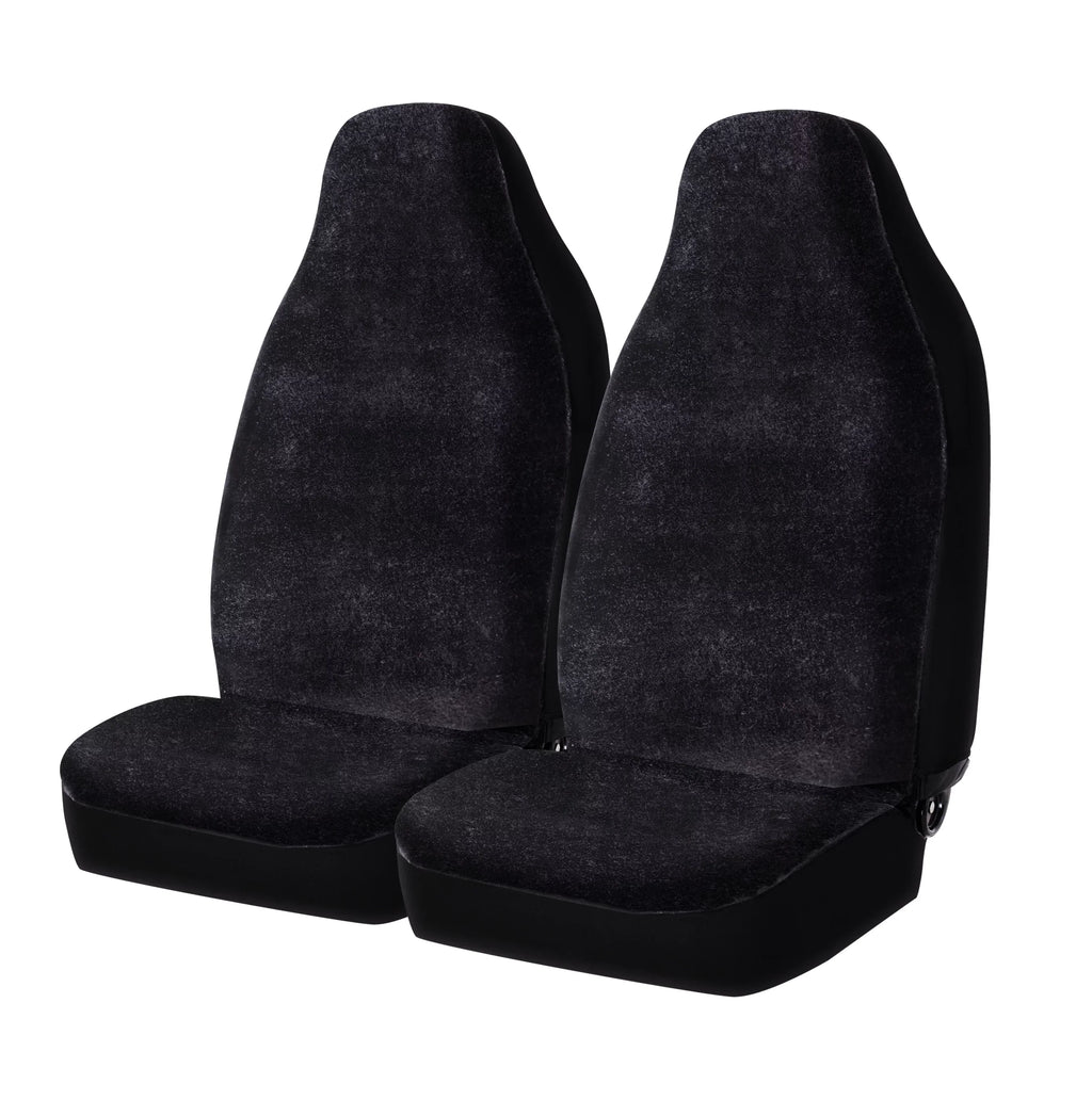 Seat Fit, Polyester 2002SC101 Faux Back Drive Covers High Black, Universal 2 Soft Car Fur Piece Auto