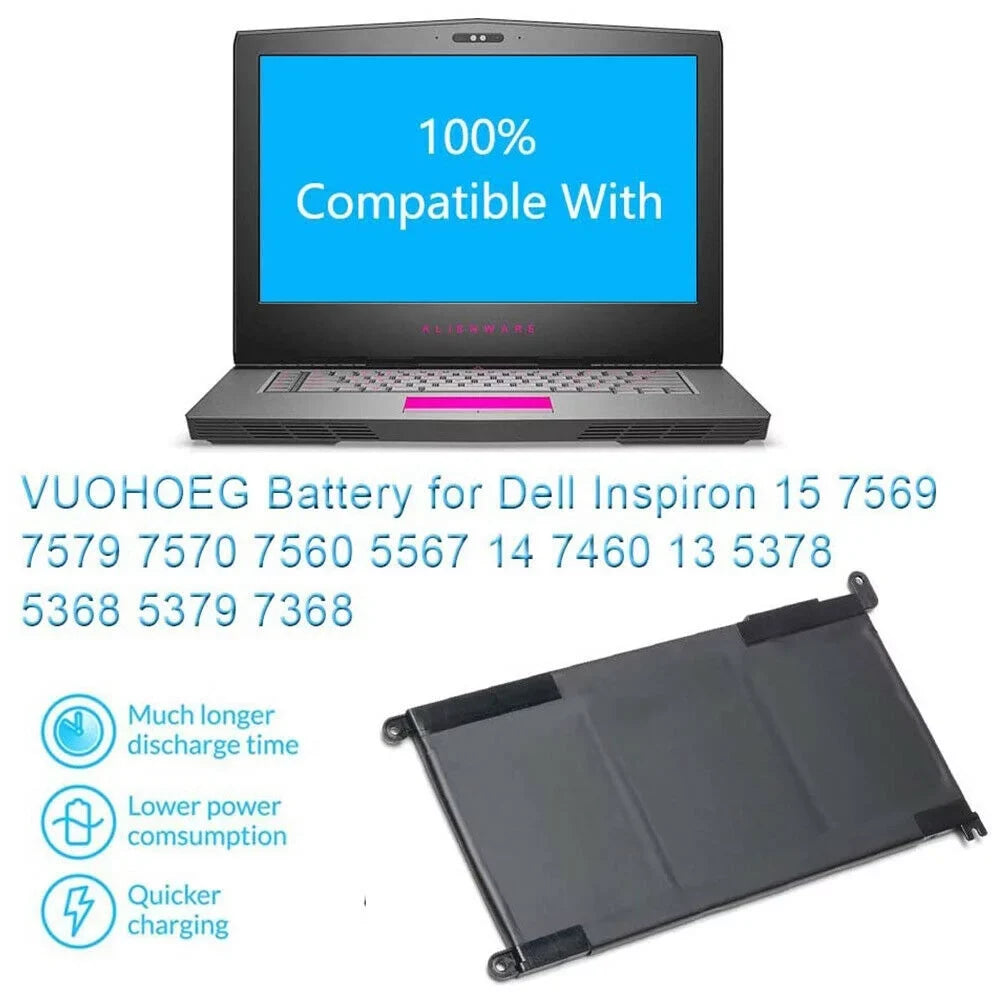 for 42WH CYMGM P66F P75F 5565 WDX0R P69G Series Inspiron 7573 Battery