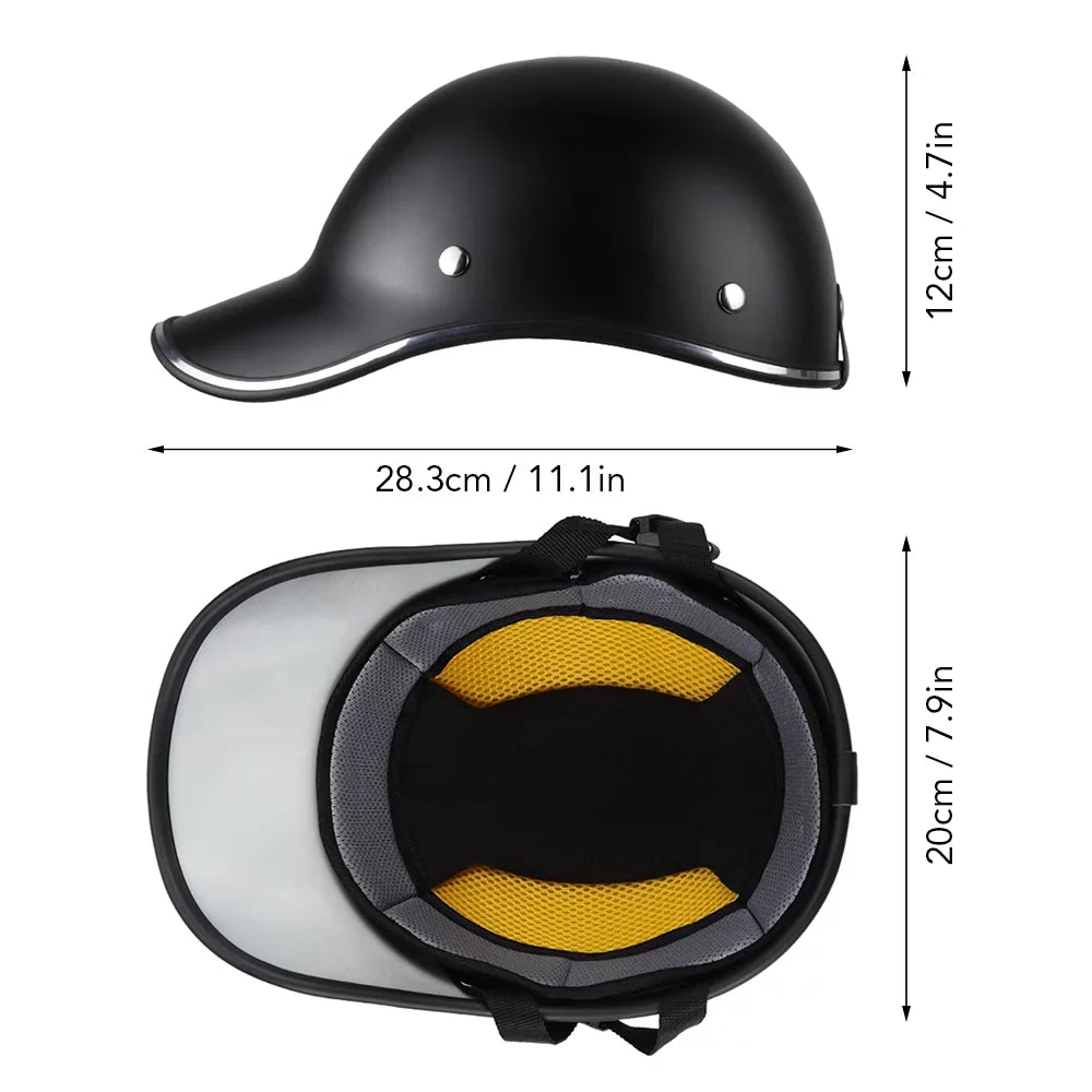 Half Baseball - for Women and Men Cap Motorcycle, Adults for and Bike, Helmet Suitable