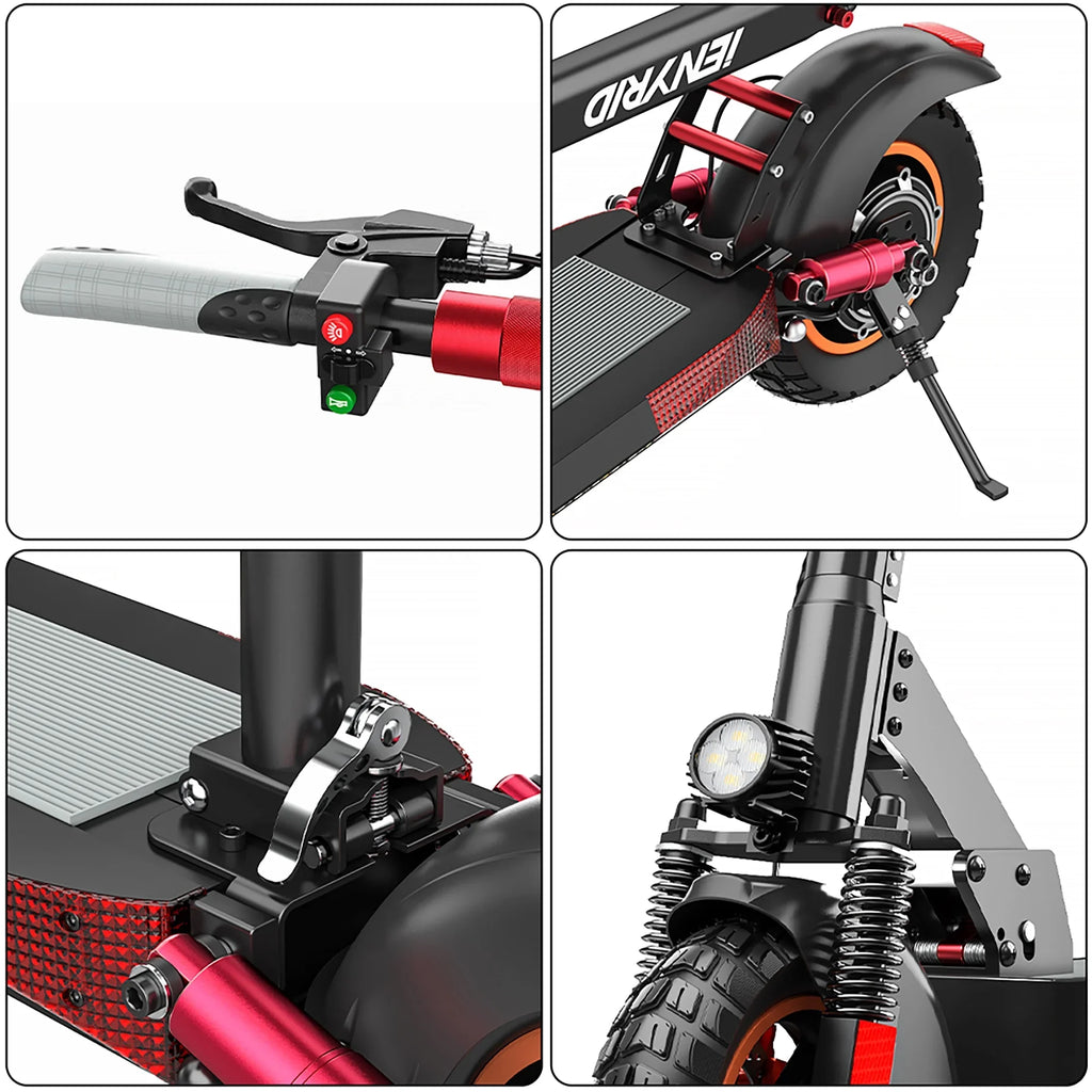 600W(Peak Miles Road Seat, 330lbs 28 with Adult inch Skateboard Off iENYRID Scooter 10 Electric Folding and Tires Electric Range, 800W) to up Commuter Adult E-Scooter Long