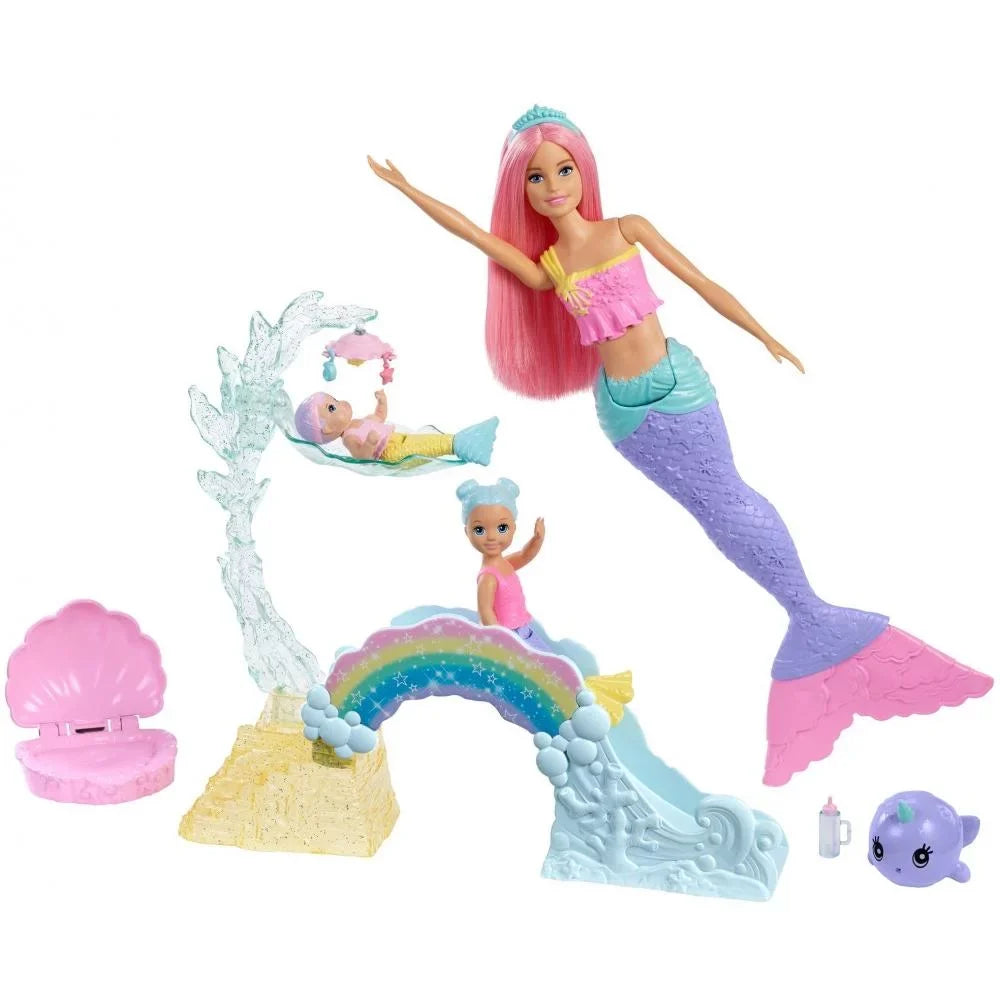 & Doll, Mermaid Dreamtopia Mertoddler Merbaby Playset Barbie