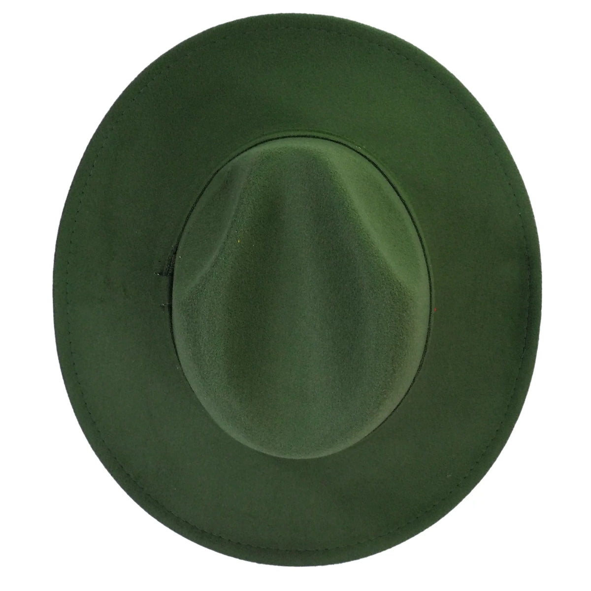 Hat Upturn Wide Fedora Panama Felt Brim Army Cotton Blend Green
