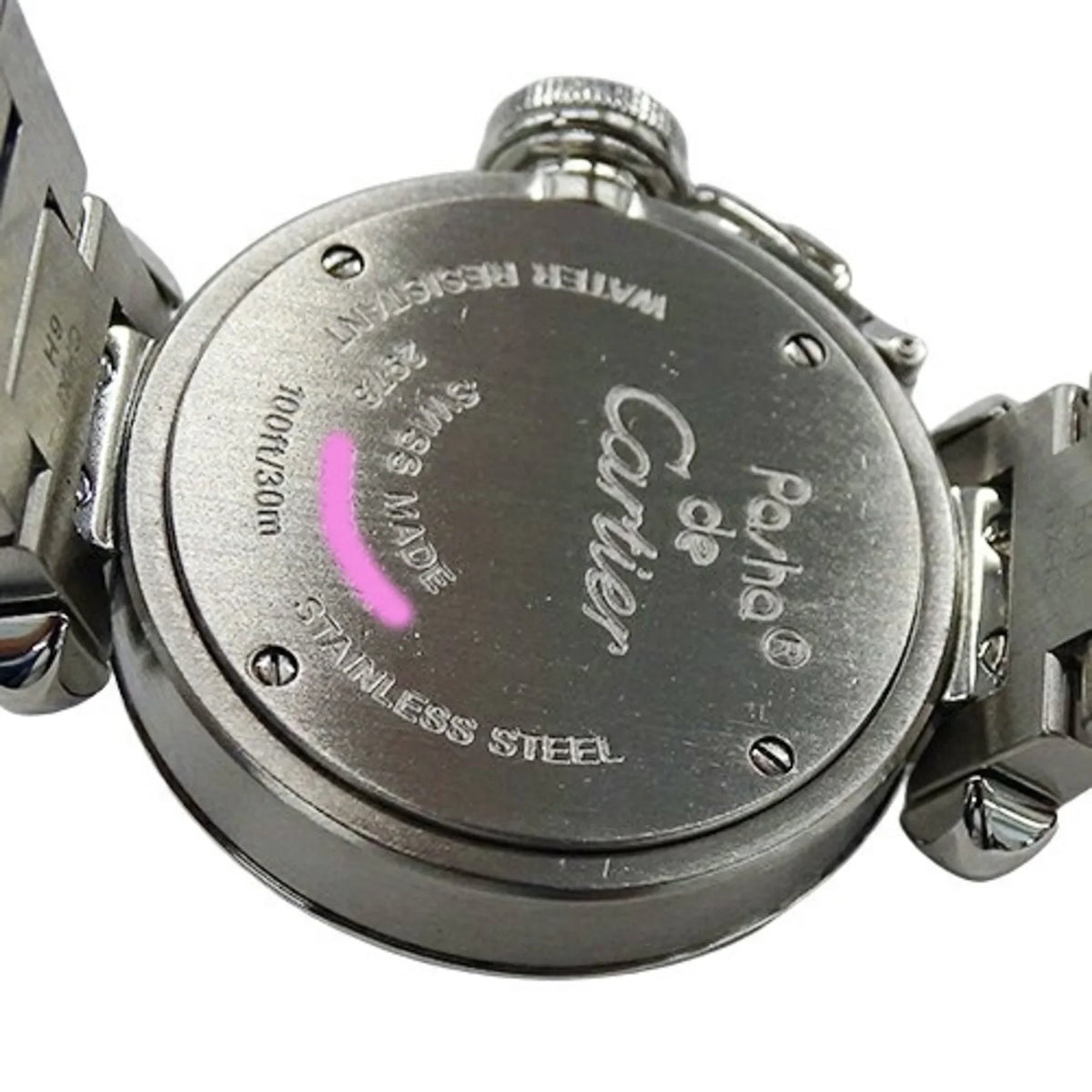 SS, Polished Miss Stainless Watch, Silver, (Good) Pasha W3140007, Steel, Cartier Pre-Owned Ladies Quartz,