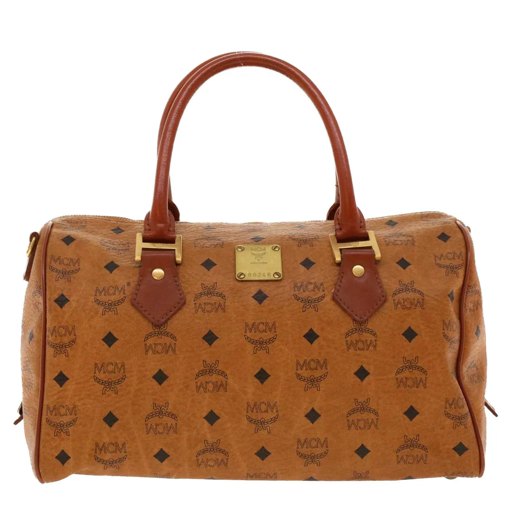 Bag Travel Canvas Visetos Brown MCM (Pre-Owned)