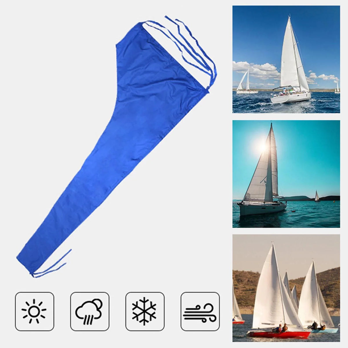 Boat Cover Cover, Cover Mainsail 12 600D Dustproof Oxford Cloth FT FT to Strap 12 Cover, 11 , Cover Thickened Blue Adjustable Sail Snow