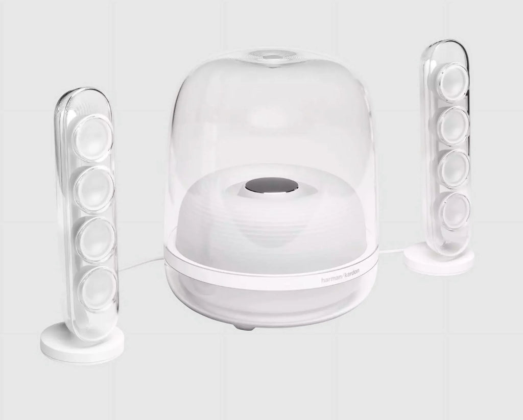 '- 4 Harman 2.1 Bluetooth Refurbished HKSOUNDSTICK4WAM-Z System, Wireless White Speaker Restored SoundSticks Certified Kardon