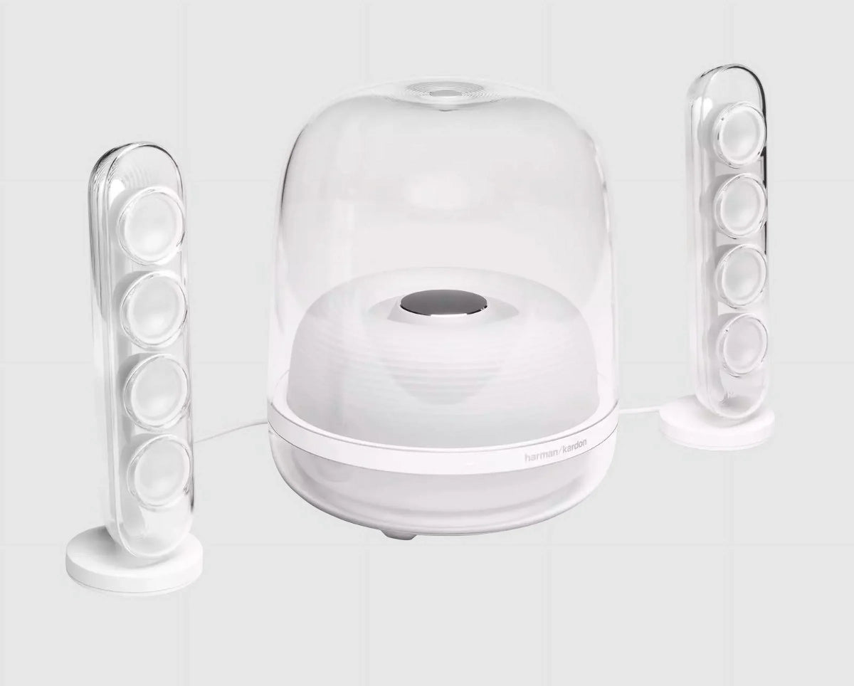 '- 4 Harman 2.1 Bluetooth Refurbished HKSOUNDSTICK4WAM-Z System, Wireless White Speaker Restored SoundSticks Certified Kardon
