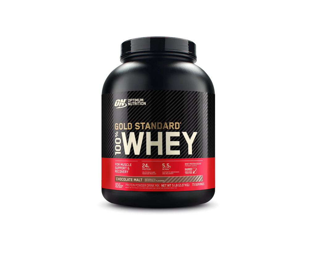 Chocolate Whey 5 100% lb, 73 Powder, Malt, Optimum Servings Nutrition, Standard Gold Protein