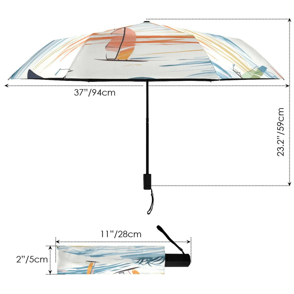 Rain Arc Lightweight Sailboats Umbrella Compact UPF Windproof 50+ Folding for Packable dimension Umbrella Travel